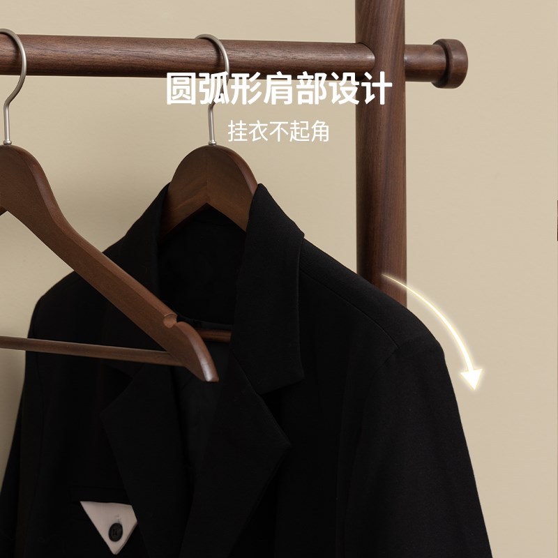梵瀚 实木d衣架家用挂衣无痕防肩角卧室衣柜衣帽间收纳防滑衣撑