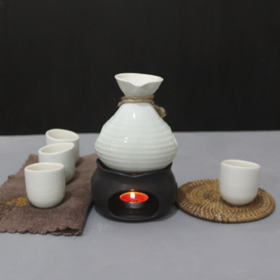 陶瓷温酒器烫酒h壶煮酒烛台加热暖酒器分酒器黄酒白酒盅杯酒具套