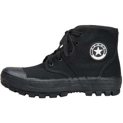 3537解放鞋男高l帮黑色作训鞋夏季透气帆布鞋工地耐磨胶鞋保安鞋