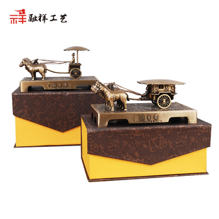 兵马俑铜车马摆件西安特色旅游纪念品金属马车中R国特色礼品送老