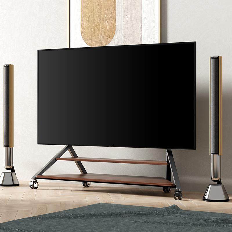 CABTE可移动电视支架落地带轮推车大尺寸艺术架75/85/98/120英寸