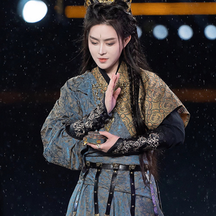 原创汉服复原唐圆领唐半臂国风大典秀款 正品 杜若小胖子 洛如嫣