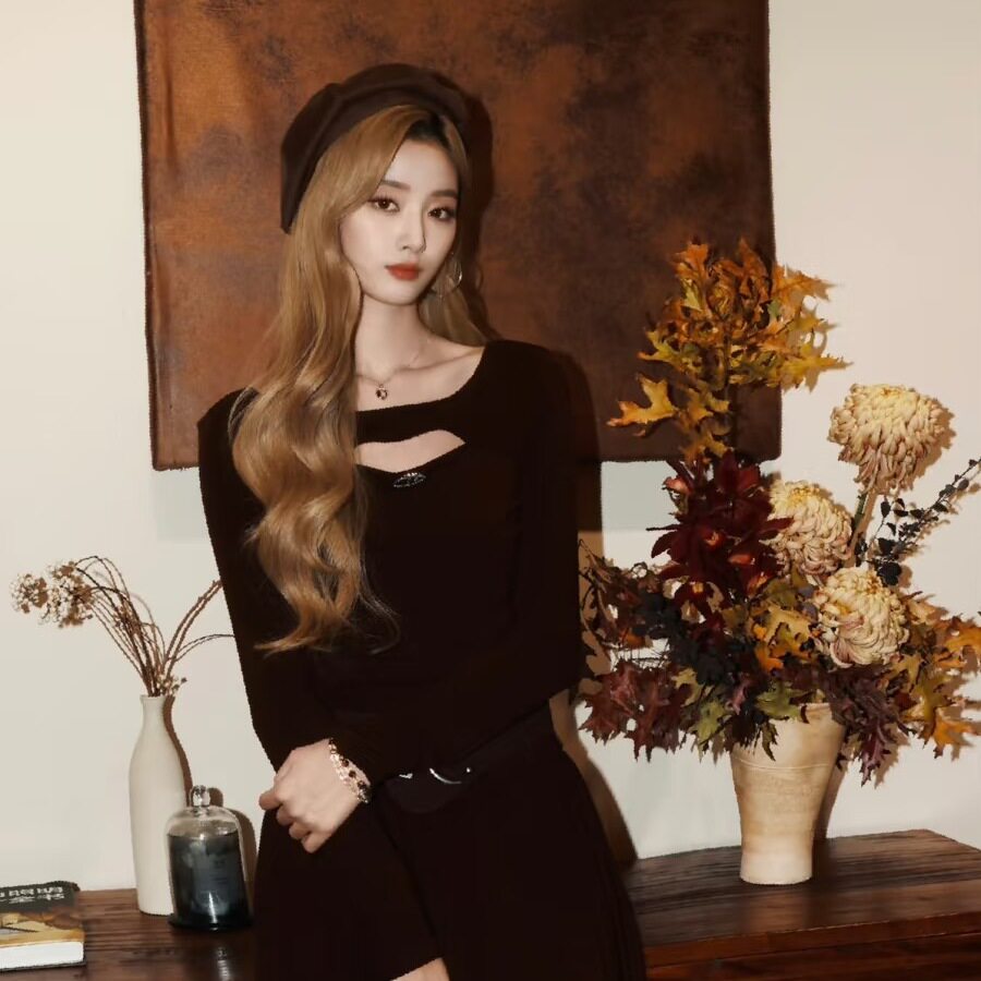 GIMING明星同款连衣裙修身礼服裙图片