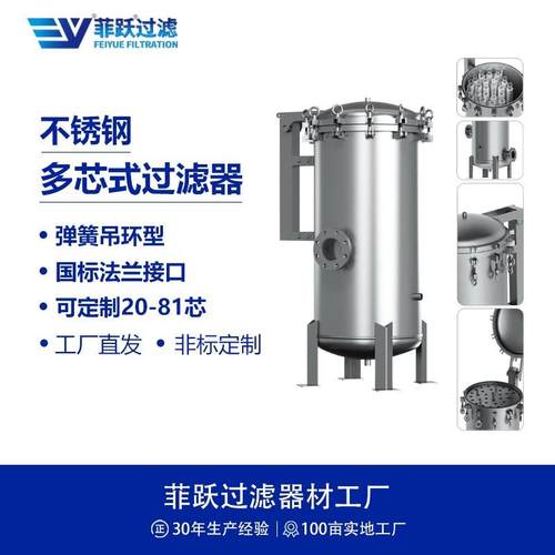 304不锈钢过滤器弹簧工业污水液体过滤精密法兰接口多芯式过滤器