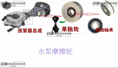 适配标致308DS5 3008 408 508雪铁龙C5C4L1.6T发电机涨紧轮涨紧器