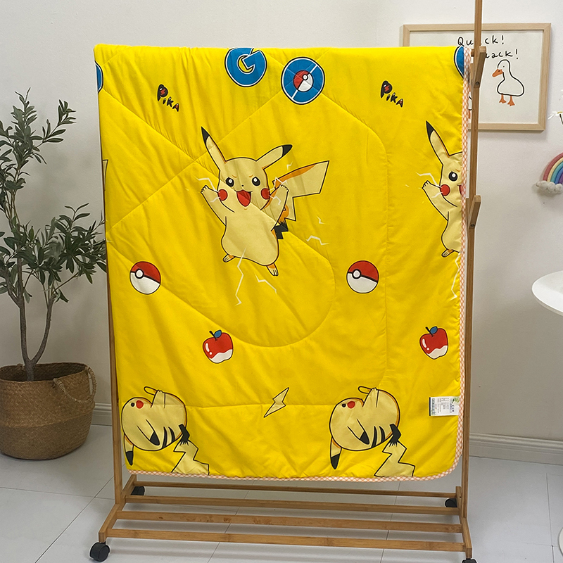 比卡丘卡通轻薄夏凉被四件套空调被薄款夏季可机洗被子双人薄被芯