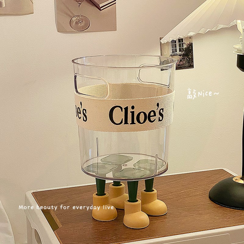 高颜值透明垃圾桶家用2024新款客厅卧室厨房卫生间厕所纸篓小号