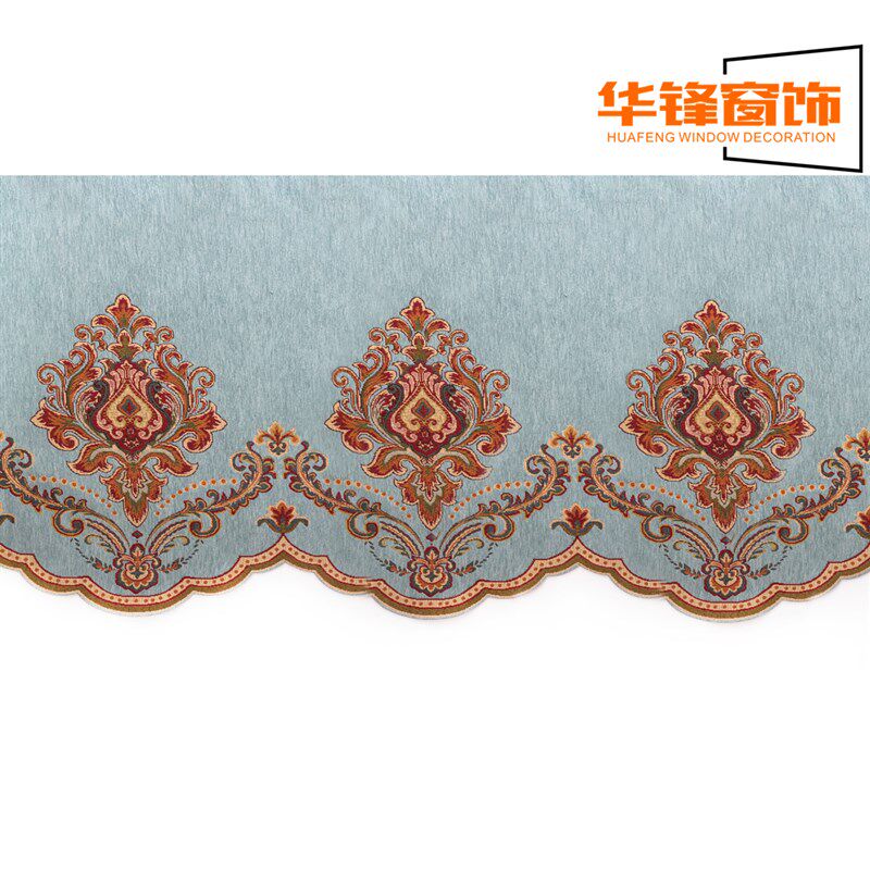 高度56cm雪尼尔帘头 窗帘卧室客厅落地飘窗帘欧式窗幔成品8号帘头