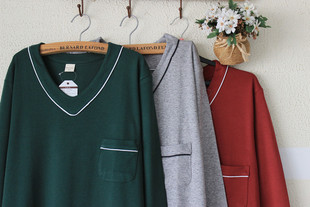 秋冬女睡衣纯棉长袖睡裙加肥大码长版V领胖MM宽松睡衣睡袍200斤