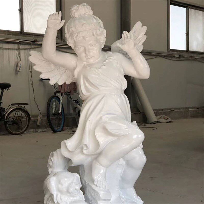 石膏定制招财小孩儿雕像定做西方小天使人物玻璃钢雕塑订童趣摆件