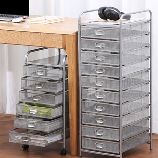 金属文件框桌下文件架移动资料架收纳车置物架a3带抽屉推车办公室