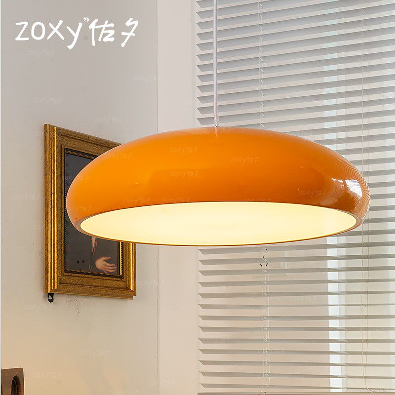 zoxy中古橘色锅盖餐厅吊灯 包豪斯复古吧台灯橙色单头餐桌吊灯,家装灯饰光源,餐厅吊灯,淘宝优惠券,粉丝福利购,淘宝优惠卷