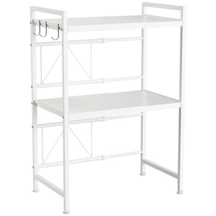 森花双层可伸缩厨房收纳电器微波炉架多功能台面空气炸锅置物架子