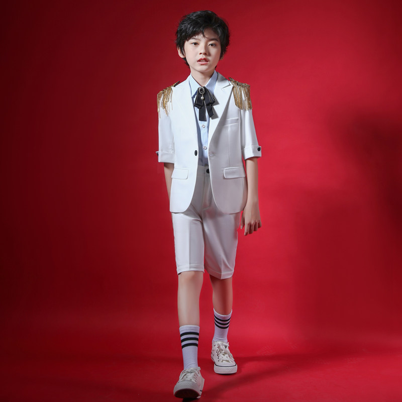 男童短袖西服白色舞台走秀西装花童生日礼服主持人钢琴演出服夏季,童装/婴儿装/亲子装,西服/小西装,淘宝优惠券,粉丝福利购,淘宝优惠卷