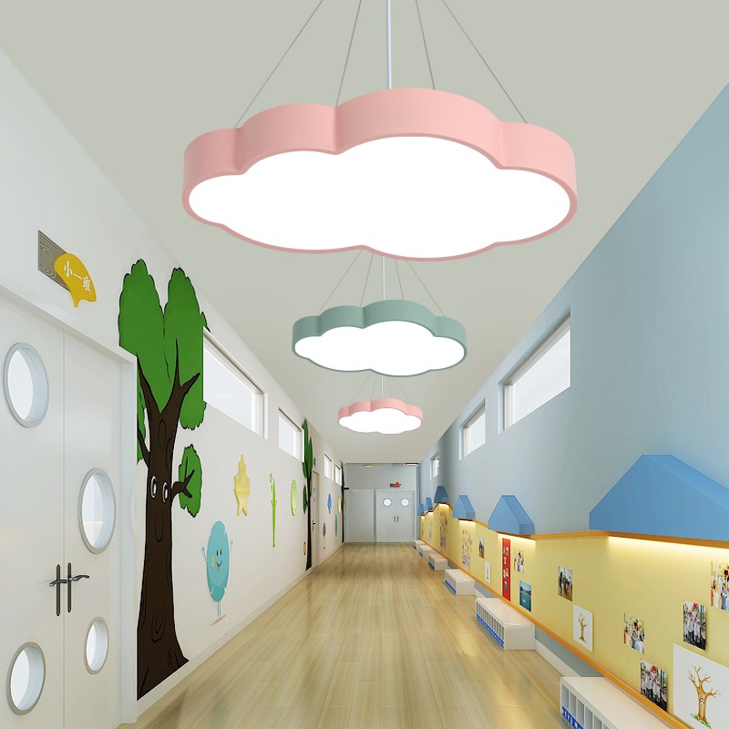 幼儿园led云朵吊灯早教中心儿童乐园培训机构造T型卡通教室吸顶灯