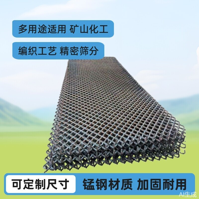 锰钢编织筛网工业过滤网片加粗机械矿筛网家孔准丝足新上供金属网