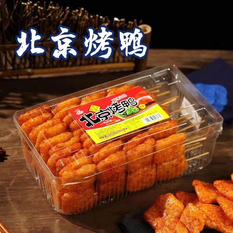 北京烤鸭/南京烤鸭味豆制品辣条怀旧零食麻辣串大辣串300g/盒小吃