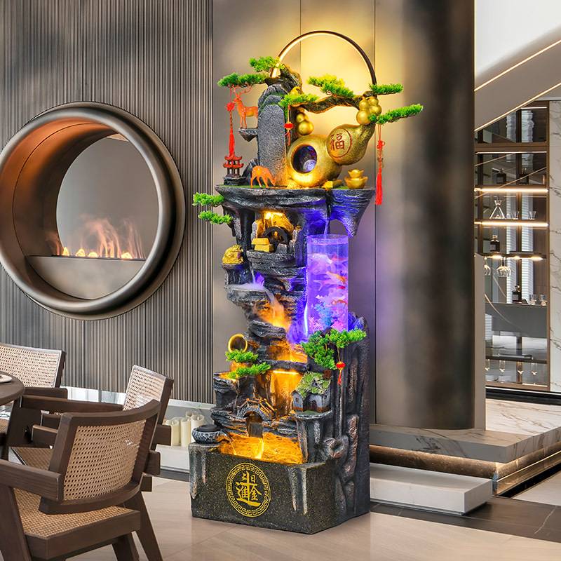 葫芦流水喷泉客厅循环水加湿器风水轮景观落地装饰招财风水球摆件