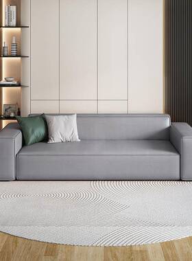 桃OYV桃木客厅小直户型块现代轻奢意式极科技布方排布艺懒简人沙