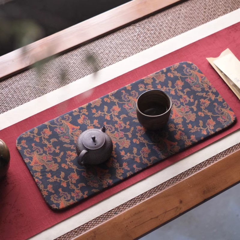 特蓝新中式香云纱加厚茶席