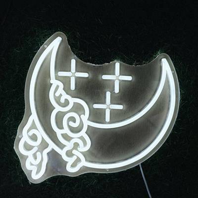 led霓虹灯发光字意UET造型造夜灯亮星星型亚创克力月底牌制作