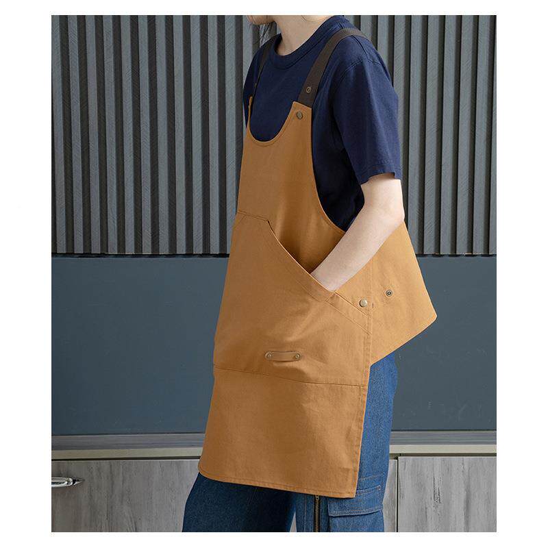 定与制日工式装女式围裙马甲反穿厨房罩8.1衣工作服男书店餐饮