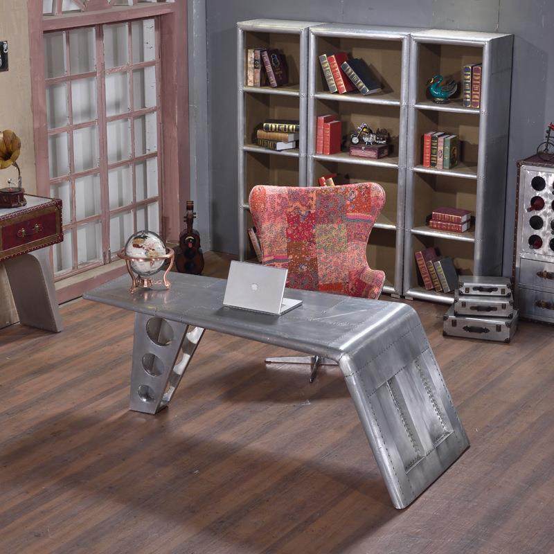 T铝皮1218铆钉创意个性大班桌LOF工公业古风复金属办桌飞机翼台电,商业/办公家具,办公电脑桌,淘宝优惠券,粉丝福利购,淘宝优惠卷