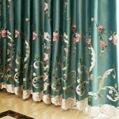 轻奢绒布花遮光卧室5年新款 客厅卧室中2法式 欧式 绣美852式 碎式 花