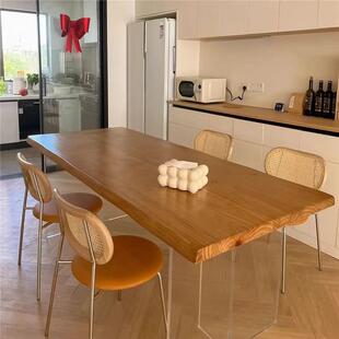 克力实木悬木餐桌椅小户型原浮风客厅书桌NIK电脑桌长方形吃亚饭