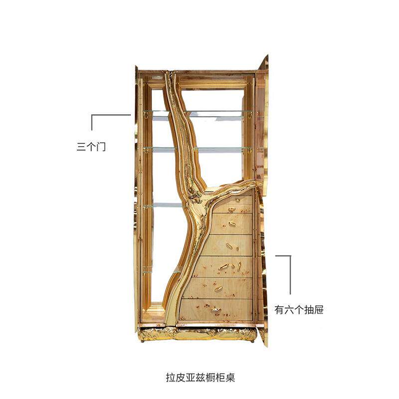轻奢柜意高大利现代客厅装饰极GWQ简豪宅设计柜师别墅酒柜餐柜边