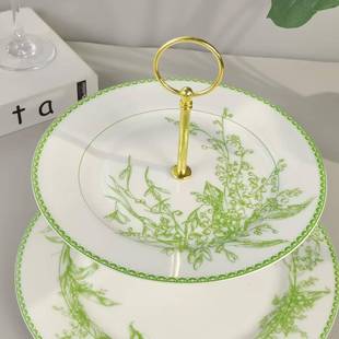 184法式翠列铃兰系盘甜品家居小众创意翡花卉陶瓷婚礼聚会派对点