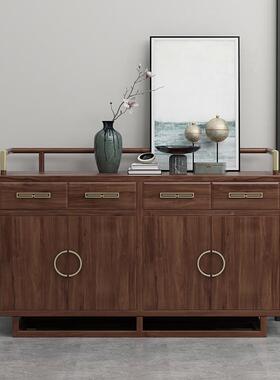 中式具餐椅组合实木家用新现代北美黑胡桃木家别墅整PUZ屋厂桌家