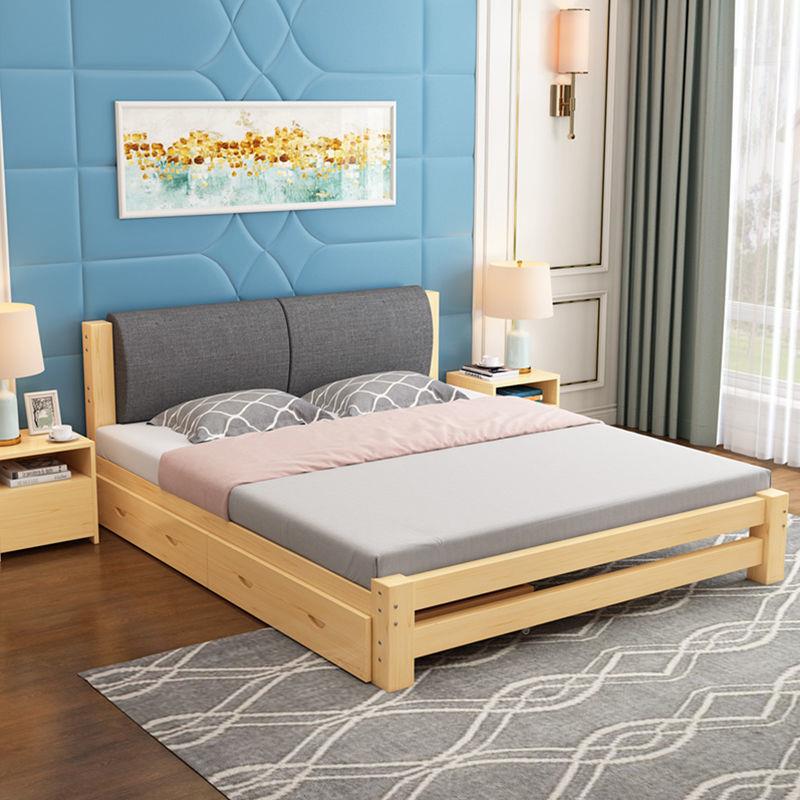 简约实CHT木.8米双人1床5成人主卧1.米软靠床1.2米/1米学生单床人