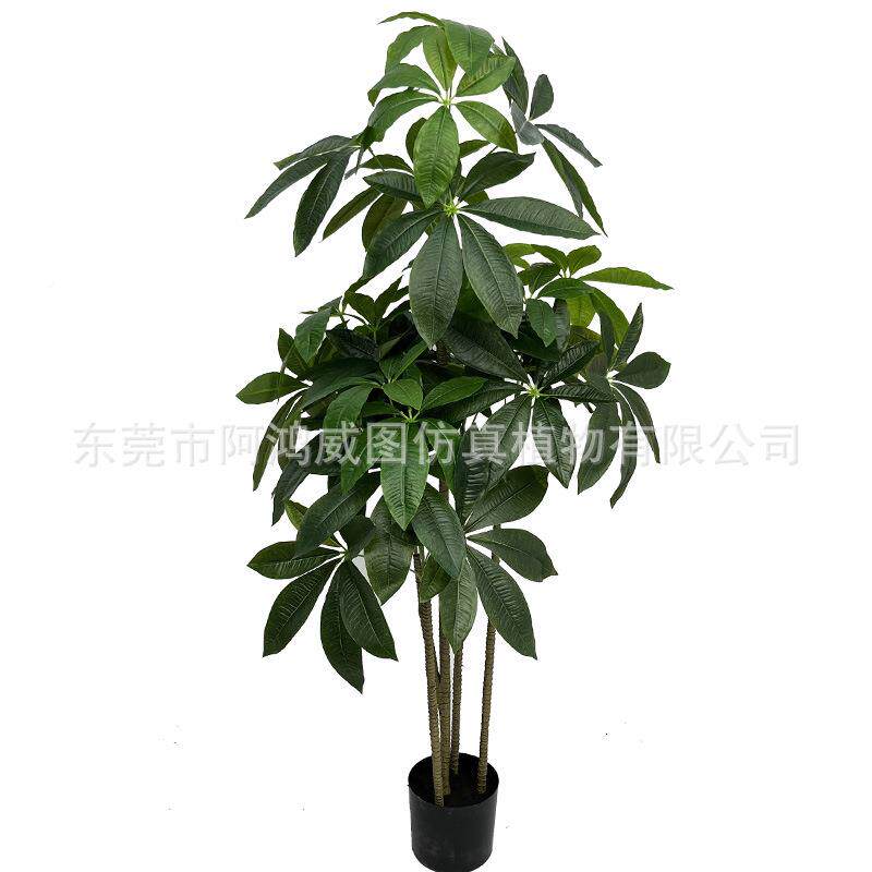 仿真发财大小型落地绿植盆栽办树公室店仿真发财酒铺店大饰堂装植