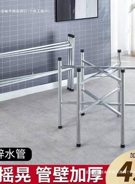 #锈简易大圆桌架可折叠铁艺桌腿支架桌脚不钢脚架桌桌餐折NQG叠桌