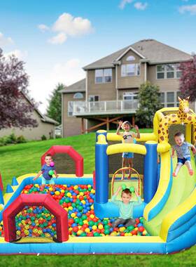 亲园RRM子淘跳气气堡乐儿童蹦蹦床充城堡弹屋长颈鹿组合滑城堡滑