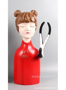 装现代约创意卡通可爱女孩摆件样板房楼XEZ处儿童房售女孩房软饰