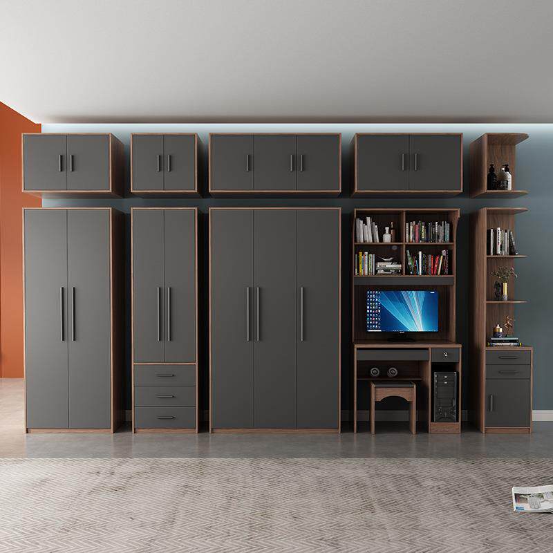 转角衣柜现代简约90度L型组四实五六门木质PUC板式家用大卧室衣装