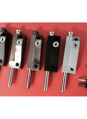 黑色旋转门地插锁阳有框台玻NYB璃弹簧自动飞机间明插销铝门窗中