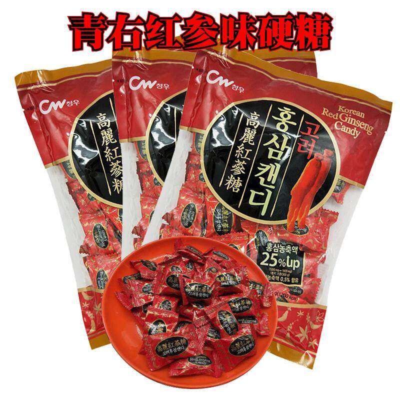 韩国进口零食青右高丽红参味硬糖300g-袋青佑人参味糖喜糖包邮