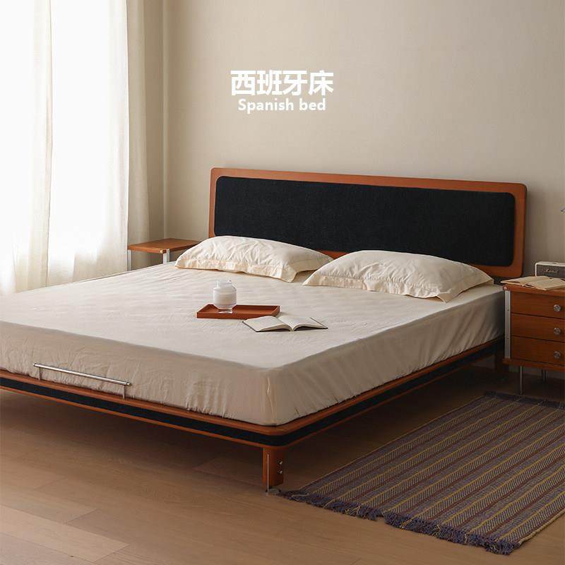 集木室物所/西班牙床实木主卧现代简约双人家用小户型靠背垫软包,住宅家具,实木床,淘宝优惠券,粉丝福利购,淘宝优惠卷