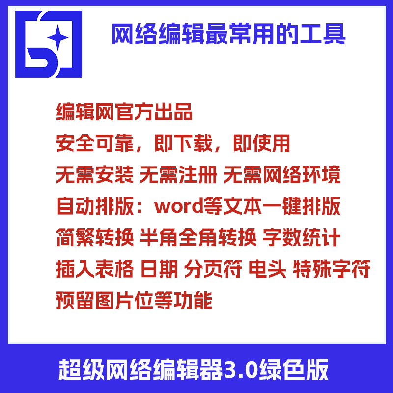 超级网络编辑器3.0绿色版word文章自动排版转网页定制服务
