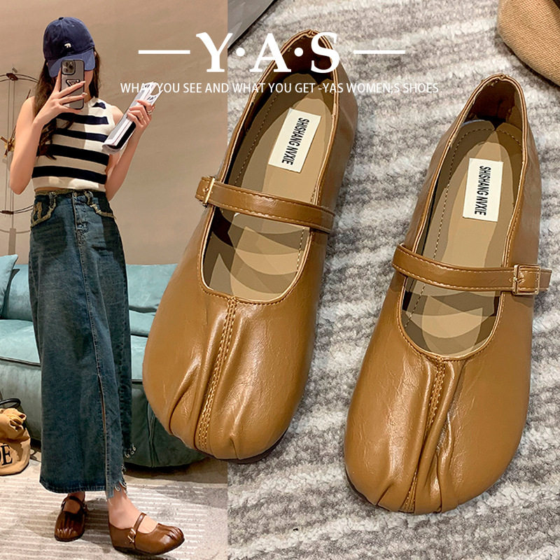 单鞋春季女新款不累脚软底奶奶瓢鞋平底玛丽珍皮鞋