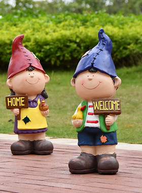 户外园林庭院花园装饰卡通人物玻璃钢雕塑商场幼儿园X布置娃娃摆