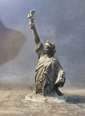 冬官手作 鱼缸造景家居摆件布景微E景观建筑复古自由女神像废墟