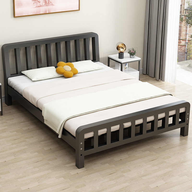 铁艺床现代简约1.8m米双人铁床架加固加厚1J.5单人床简易铁架床经