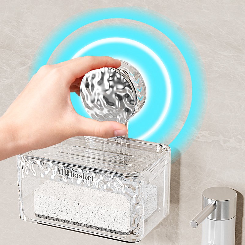 新疆包邮高档肥皂盒壁挂式免打孔卫生间浴室香皂盒双层沥水置物架