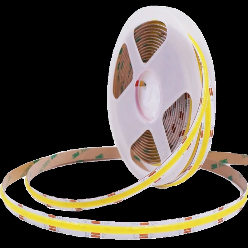 COB无极调光调色灯条LED色温线性灯带三色变光白暖白光自粘12V24V