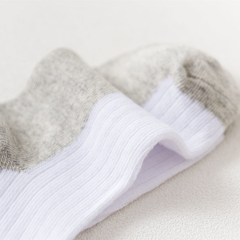 儿童白色袜子袜大童春夏男童女童小学生袜中筒袜防臭灰底白袜