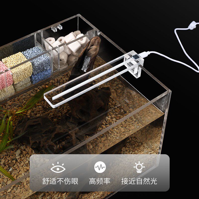 简约鱼缸灯led夹灯小型亚克力usb1w节能照明防溅水高亮水族灯具